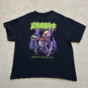 Exodus Shirt Mens 2XL Black Blood In Blood Out Tour 2015 Thrash Metal Tee